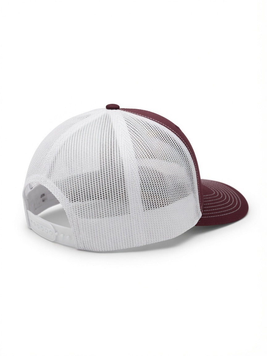 Maroon & White GR Snap Back Mesh Hat