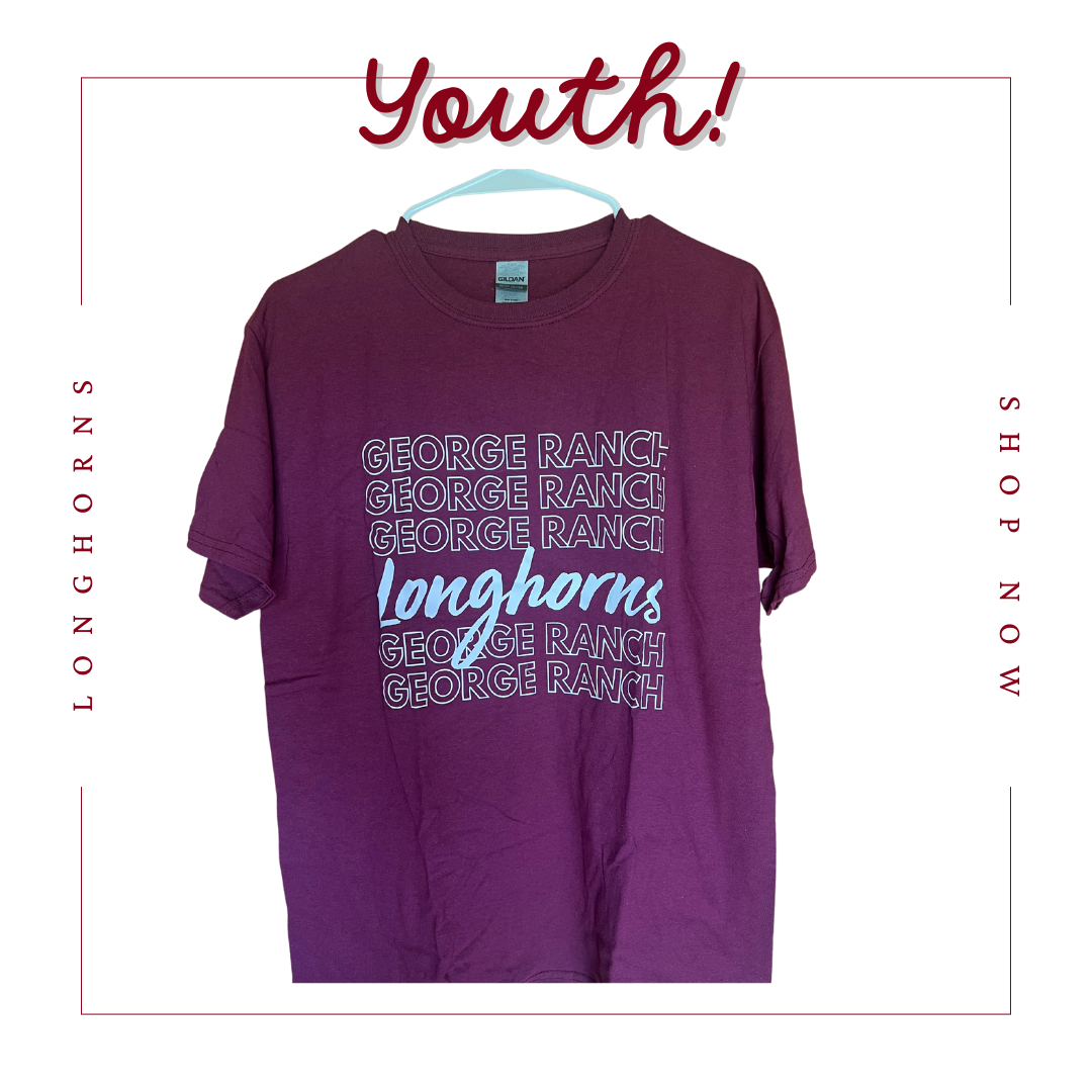 George Ranch Longhorns Maroon Youth T-Shirt