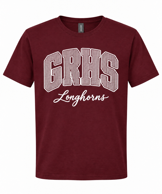 GRHS Maroon Stripe Short Sleeve T-Shirt