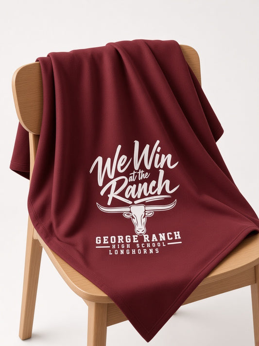 George Ranch Maroon Fleece Blanket
