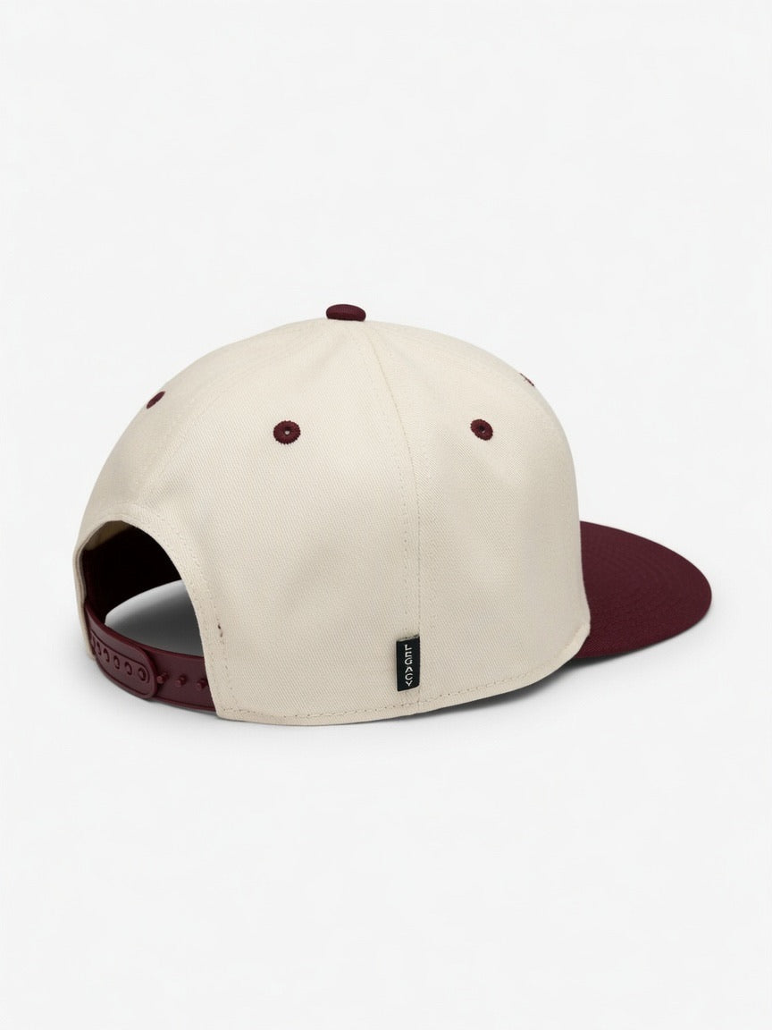 Vintage Cream & Maroon HORNS Snap Back Hat