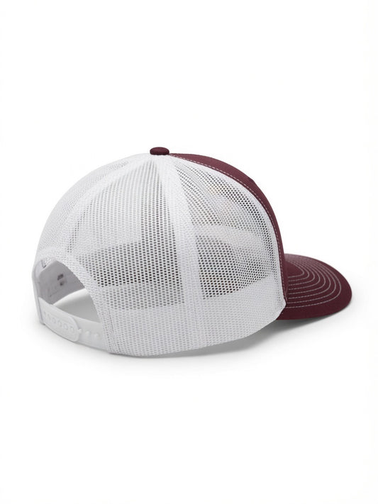 Maroon & White GR Snap Back Mesh Hat