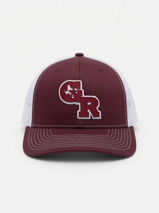 Maroon & White GR Snap Back Mesh Hat