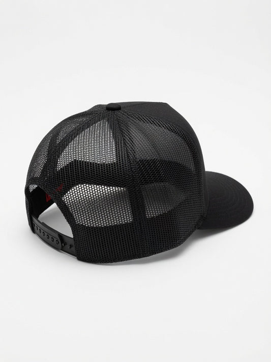 Black & Maroon Happy Fan Trucker Hat