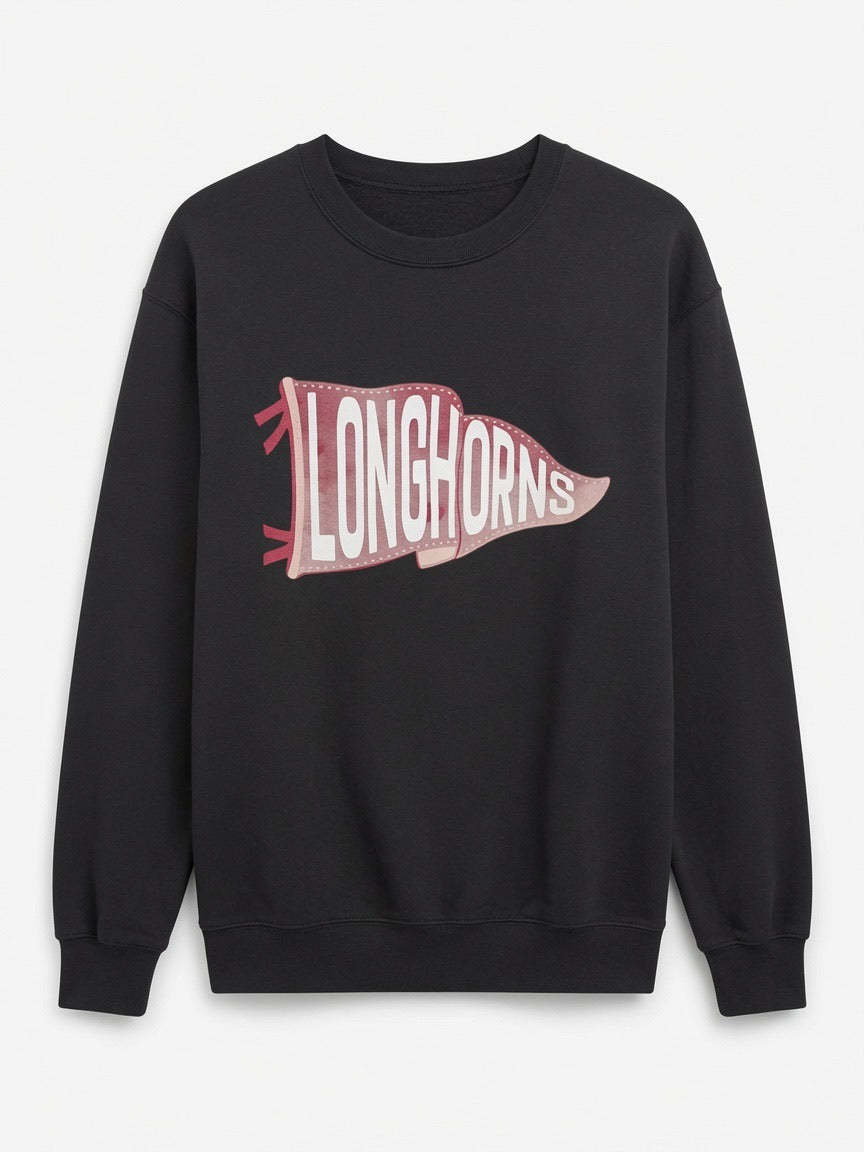 Longhorns Pennant Black Sweatshirt