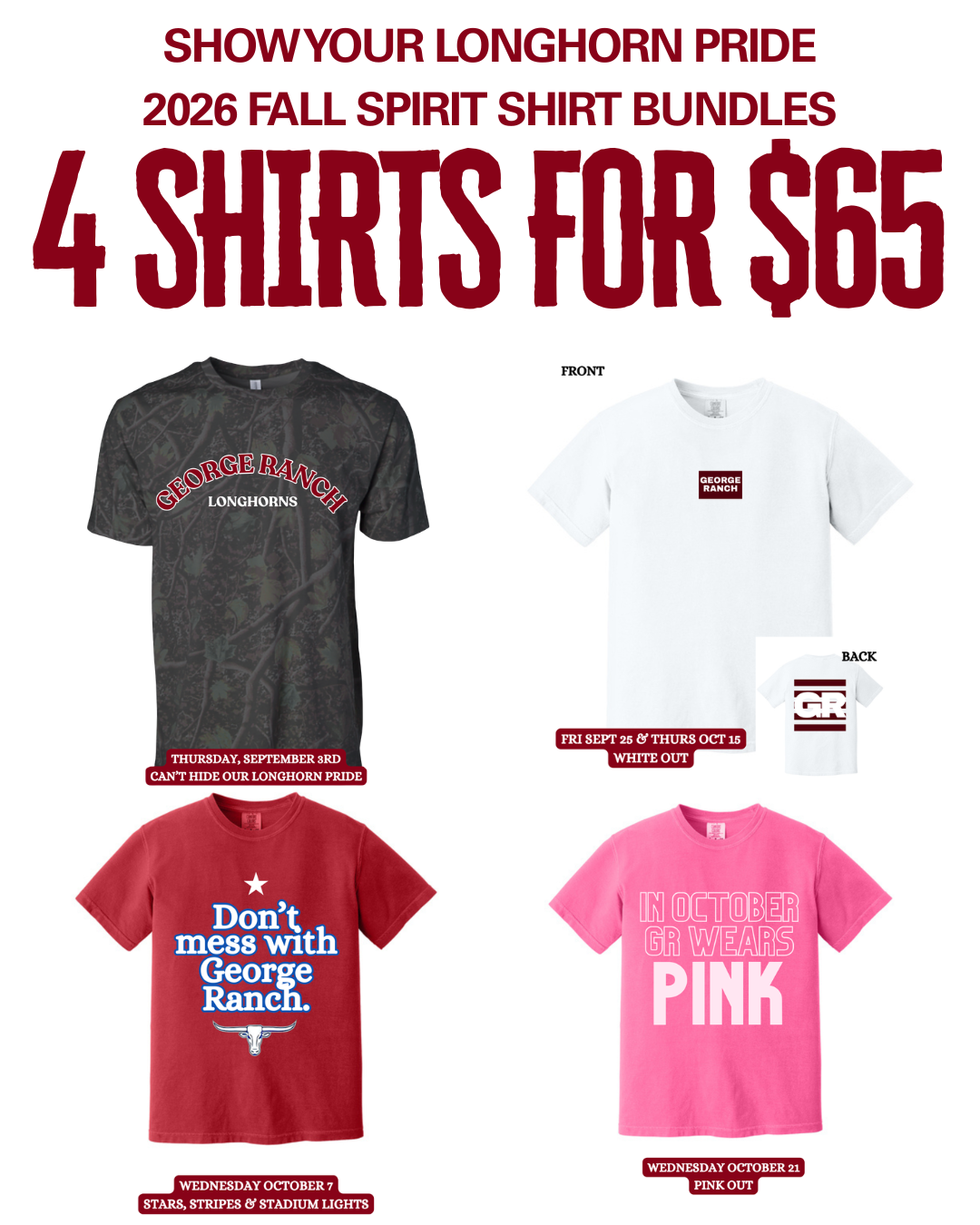 2026 School Spirit Shirt Bundle PRE ORDER